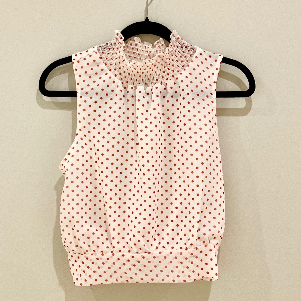 Semi-Cropped Smocked Neck w/ Back Tie Closure